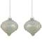 2ct. Pastel Green Icy Snowflakes Glass Onion Ornaments